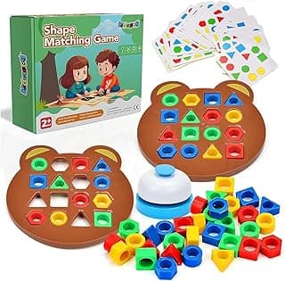 Kidology Geometric Shape and Color Matching Puzzle Board Game with Bell for Kids 3+ Years | Sensory Educational, Fun and Learning Toy for Children | Ideal for Gifting, Multicolor