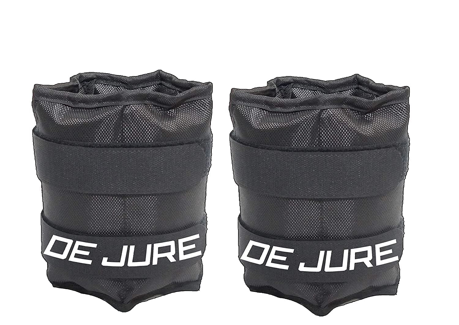 DE JURE FITNESS Ankle & Wrist Weight Set, Adjustable Strap, 2KG Pair (2Kg x 2 = 4kg) (E) Black