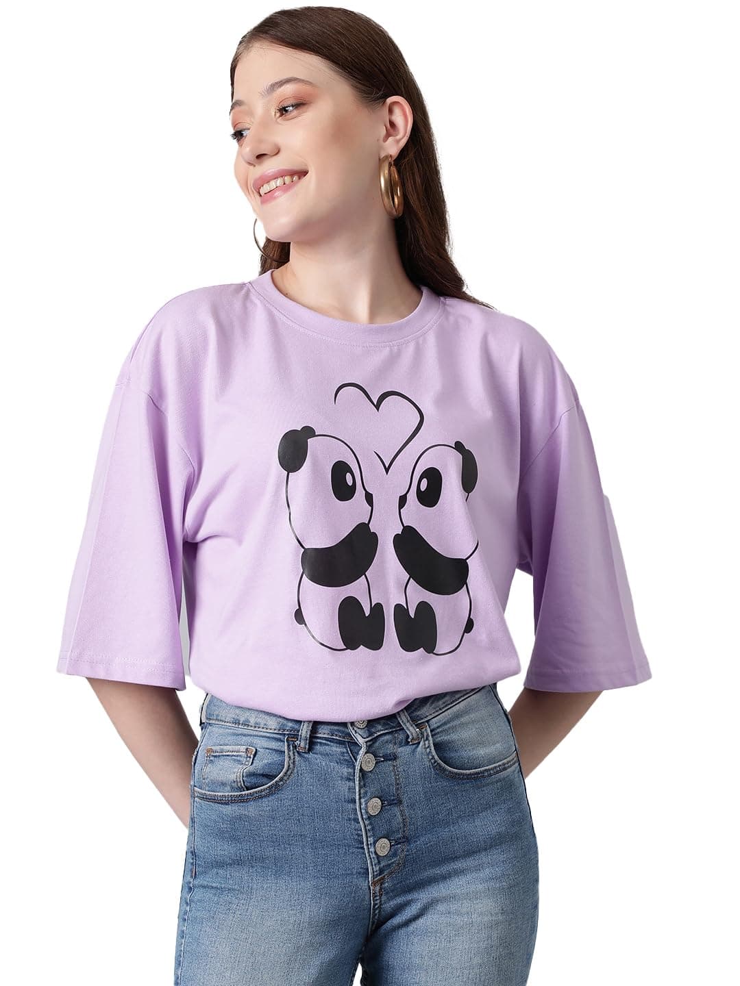 KOTTY Women’s Graphic Printed T-Shirt – Soft Cotton Blend Tee for Everyday Style