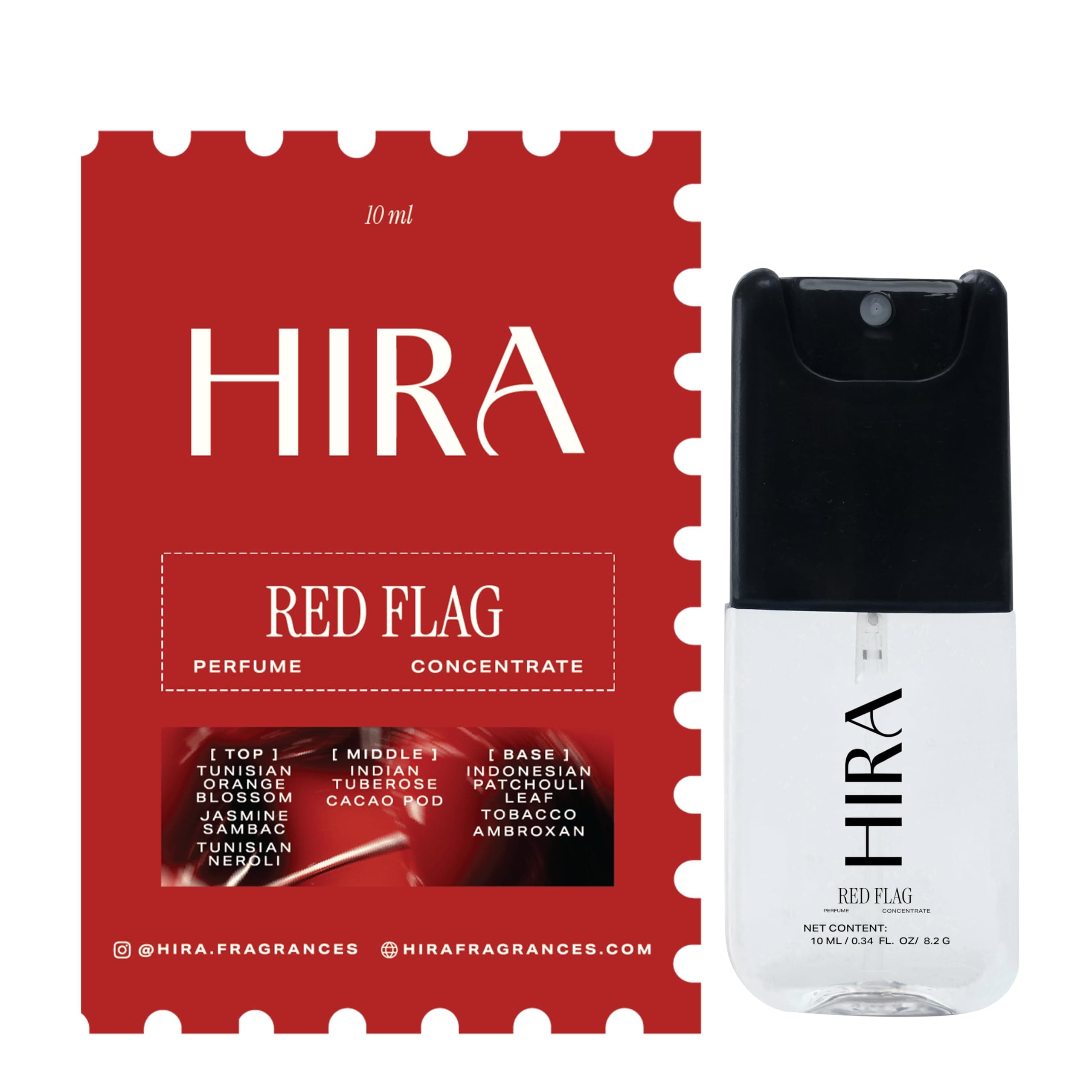 HIRA Red Flag Perfume for Women 10 ml | Bold Floral, Tuberose & Patchouli Eau De Parfum for Date Nights | Long Lasting Perfume for Woman | Skin Friendly Perfumes | Gifts for Woman