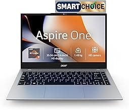 Acer Smartchoice Aspire One, AMD Ryzen 3-7320U, Office 2024 + M365 Basic, 8GB LPDDR5 RAM/ 256GB SSD, 14.0"/35.56cm TN HD Display, Win 11 Home, Pure Silver, 1.48KG, A114-43, Thin and Light Laptop