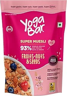Yogabar Wholegrain Breakfast Muesli Fruits, Nuts + Seeds, 700 g (Super Saver Pack)