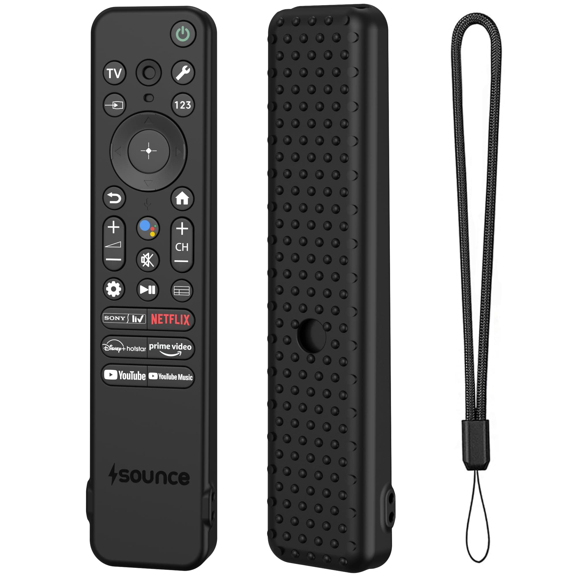 Sounce Silicone Remote Cover Compatible with Sony Bravia Smart TV 2023 RMF-TX910U – Full Protective Shockproof Case with Anti-Slip Texture, Precision Fit (D-Black) [Remote Not Included]