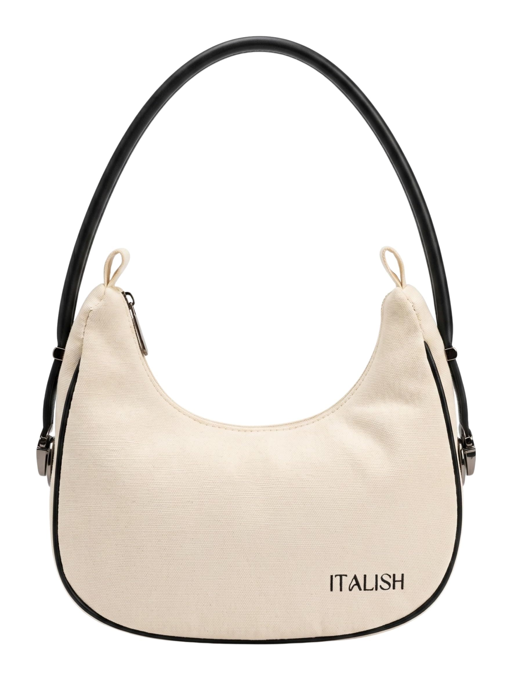 ITALISH Crescent Sling Bag for Woman with Zipper Half Moon Crossbody Purse for Everyday Use