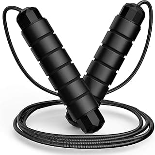 SKYCELL Skipping Rope for Man & Women Jumping Rope for Exercise Gym Workout Weight Loss Tangle Free Jumping Rope for Kids Polyvinyl Chloride rope Black