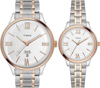 TIMEX Empera Round 43mm Silver Dial Analog Pair Watch - TW00PR285