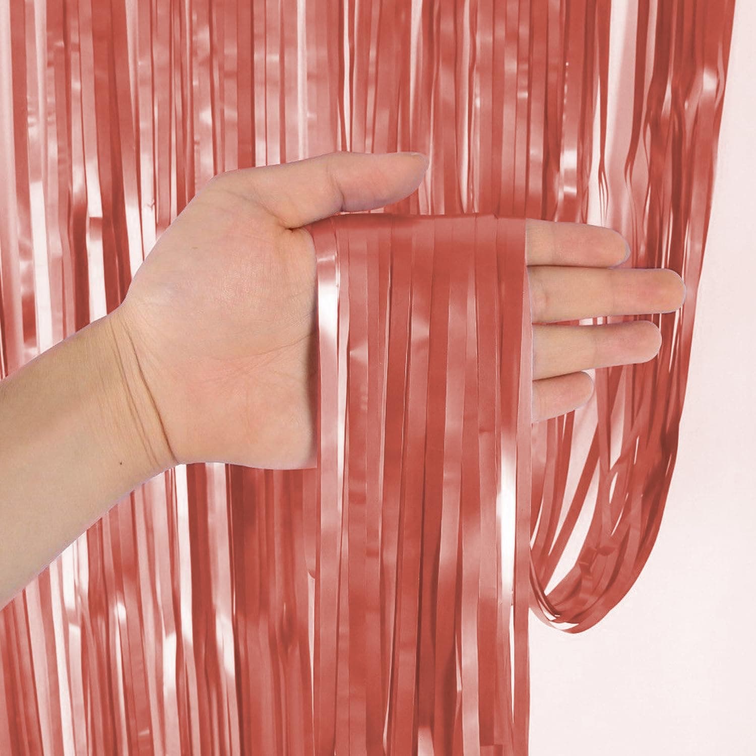 Party Propz Large Rose Gold Foil Curtains For Decorations - 4 Pcs (3.3ft x 8.2 ft each) Huge Rose Gold Curtains For Birthday Decoration | Rose Gold Birthday Decorations | Birthday Foil Curtains