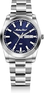 Mathey-Tissot Swiss Made Mathy I Day-Date Quatrz Blue Dial Analog Watch for Men - H453ABU