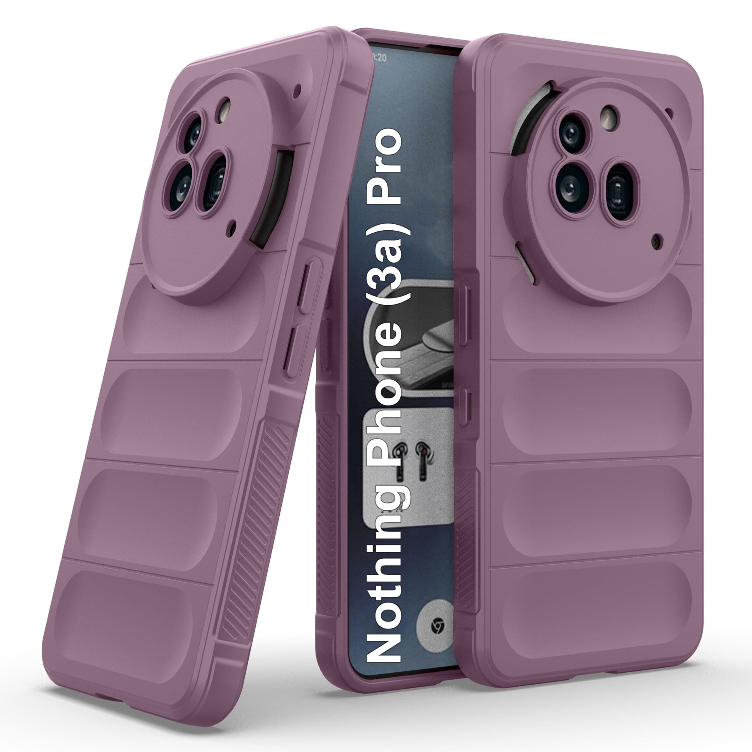 amazon basics Back Case Cover for Nothing Phone (3a) Pro | Compatible for Nothing Phone (3a) Pro Back Cover | Liquid Silicon Magic Case with Camera Protection | Lavender