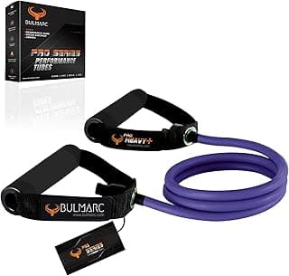 BULMARC Resistance Tube/Bands for Exercises Set with Foam Handle, Featuring eBOOK with 45+ Exercises for Full Body Workout/Toning Tube for Exercise Door Anchor Optional