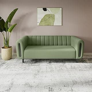 Interio by Godrej Sofa Paramount 3 Seater Fabric Sofa for Living Room, 1-Year Warranty, Solid Wood, Green