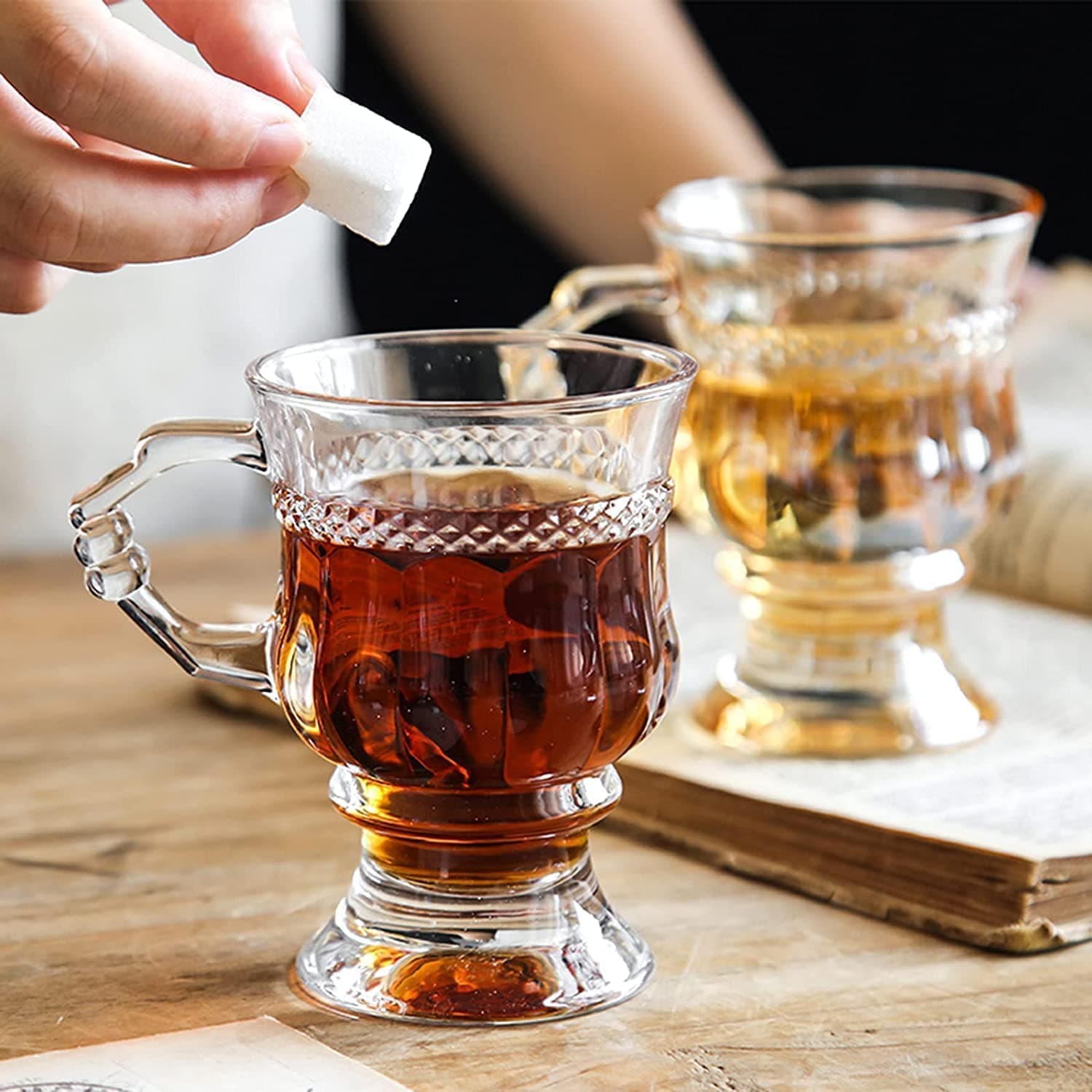 ZROY ENTERPRISE Premium Classic Glass Tea & Coffee Cup Set of 4-150 ML, for Transparent Espresso Cappuccino hot Chocolate, Milk Cup, Green Tea, Herbal Tea, Lemon Tea (Rajwadi, 4)