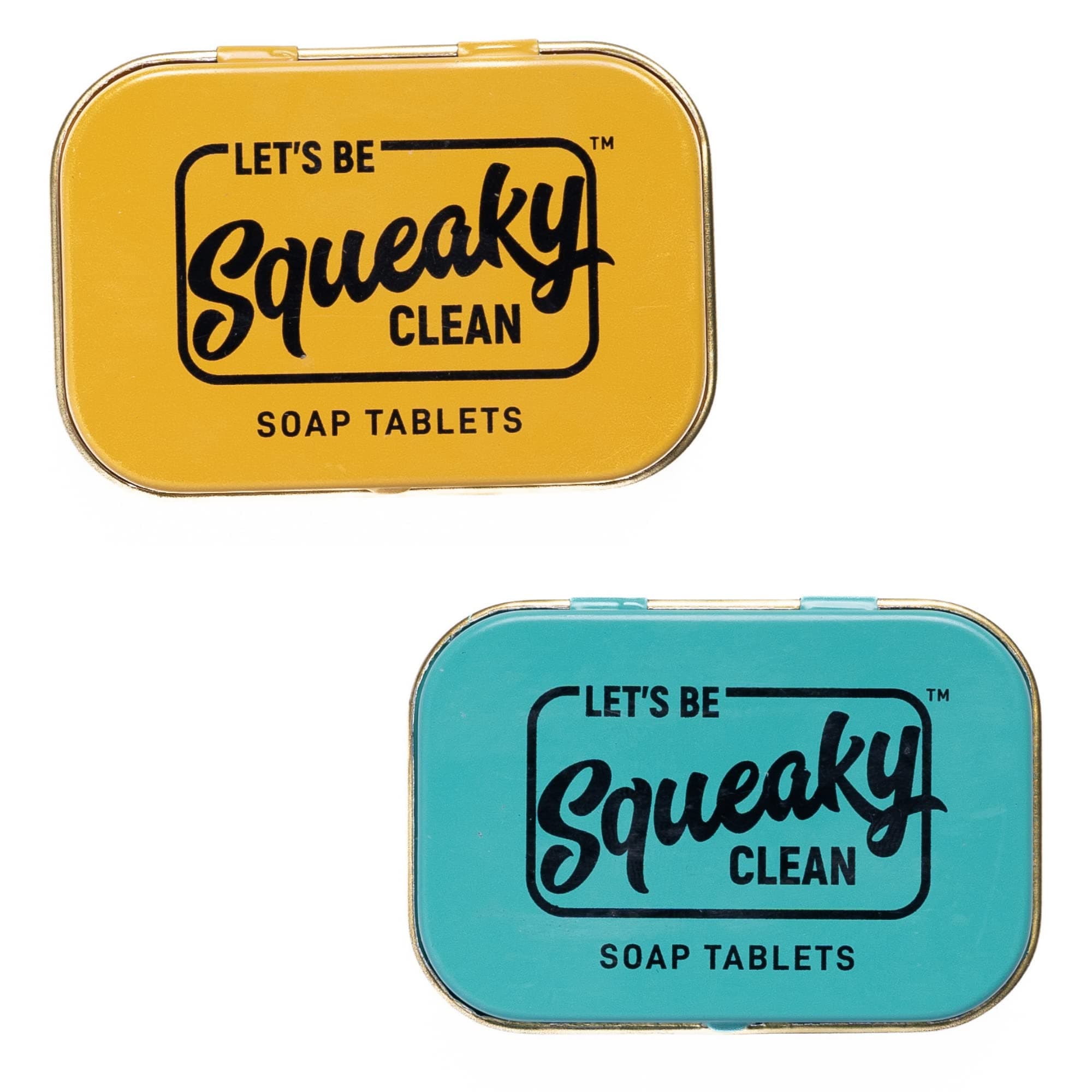 SqueakyClean Hand Made 30 Soap Tablets in Each Tin | Single Wash Hygiene Bar | Hand Care | Convenient | Travel & Pocket Friendly Set of 2 (Lemon, And Vanilla) 20g