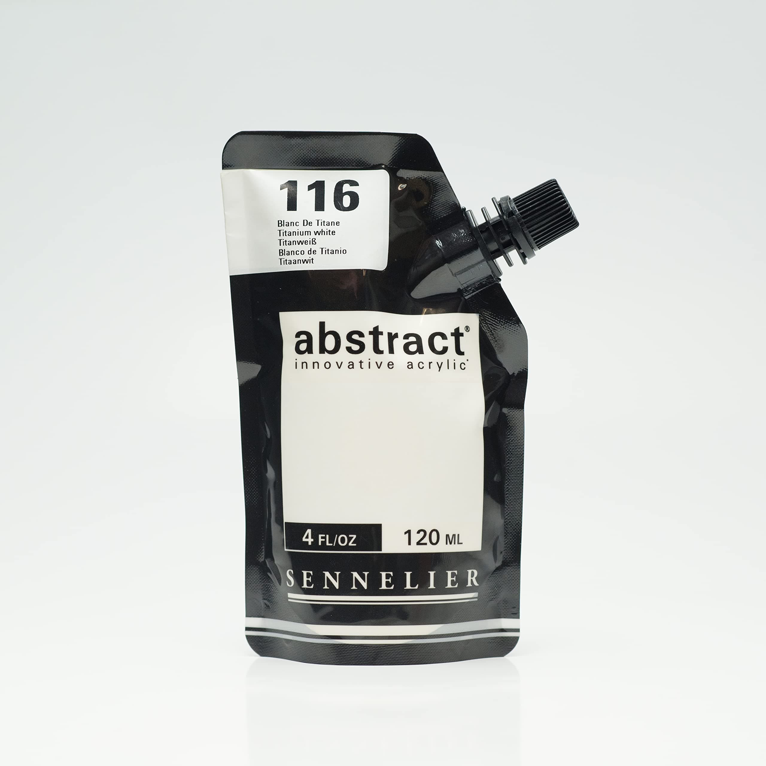 Sennelier Abstract Artist Acrylic 120 ml Pouch (Titanium White) |Ideal for urban art, large murals, or abstract expressionism.