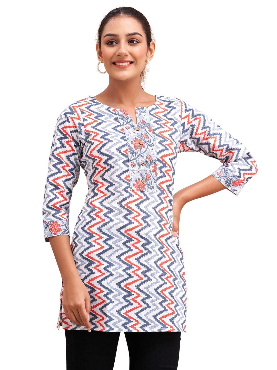feranoid Women Cotton Printed Short Kurti | Short Kurti for Women | Printed Cotton Kurti