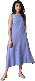 W for Woman Women's Maxi Lilac Textured Embroidered Dress