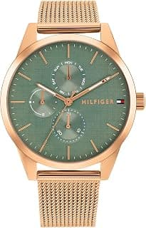 Tommy Hilfiger Camille Quartz Analog with Green Dial Rose Gold Stainless Steel Strap Watch for Women - TH1782770W