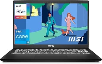 MSI Modern 15, Intel 12th Gen i7-1255U, 40CM FHD Thin & Light Laptop (16GB/1TB NVMe SSD/Windows 11 Home/Iris Xe Graphics/Classic Black/1.7Kg), B12MO-815IN