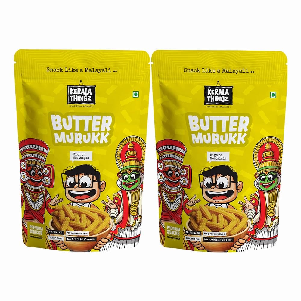 Kerala Thingz Butter Murukku, 300g | Chakli | Premium South Indian Snack | No Palm Oil, No Preservatives, Gluten Free, No Added Sugar, No Artificial Colours
