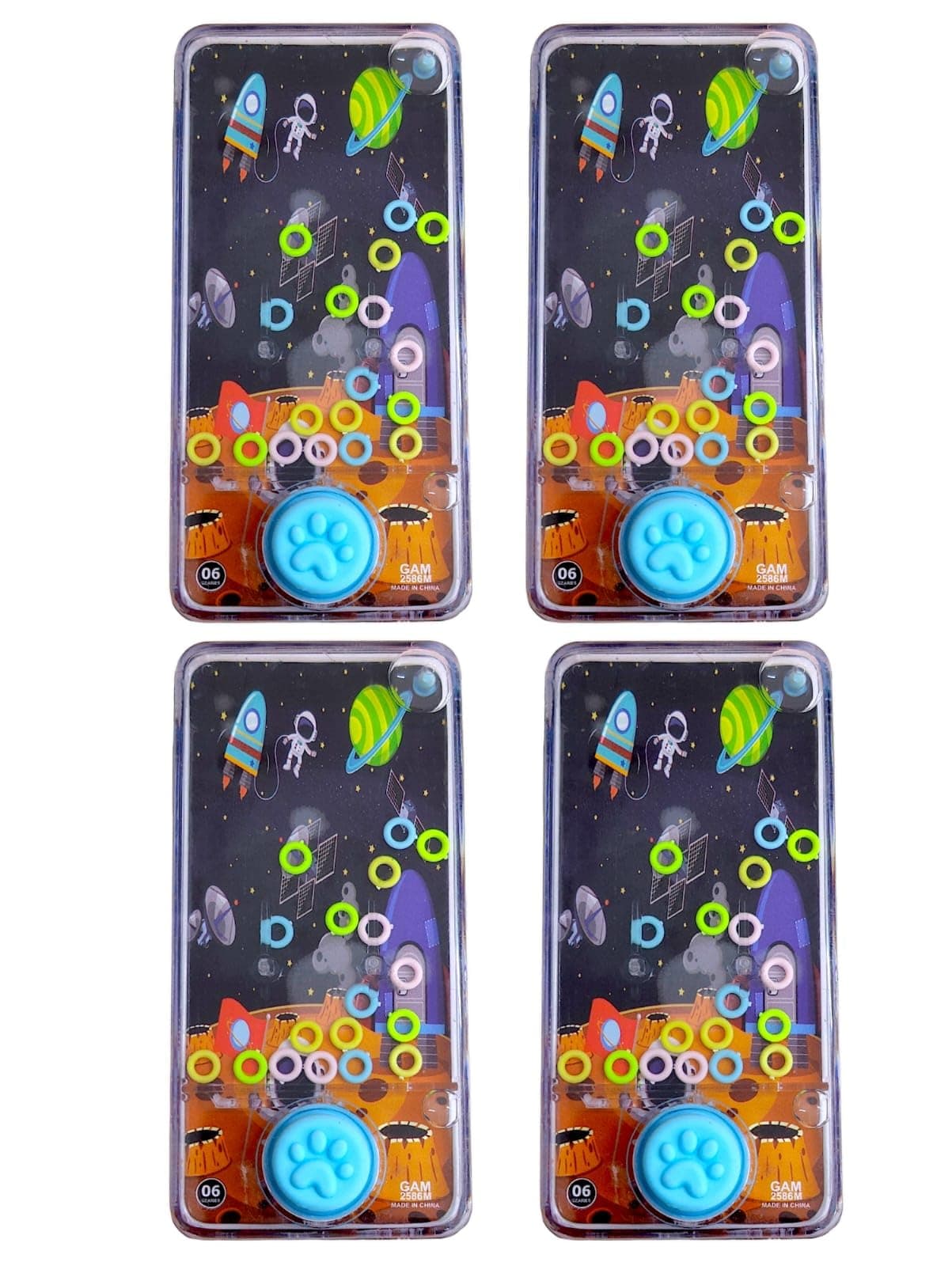 TERA 13 Water Game For Boys Space Theme Ring Toss Water Bubble Ring Toss Anxiety Toys Aqua Toys Travel Family Games Ideal Gift For Kids And Girls (4 Pcs)