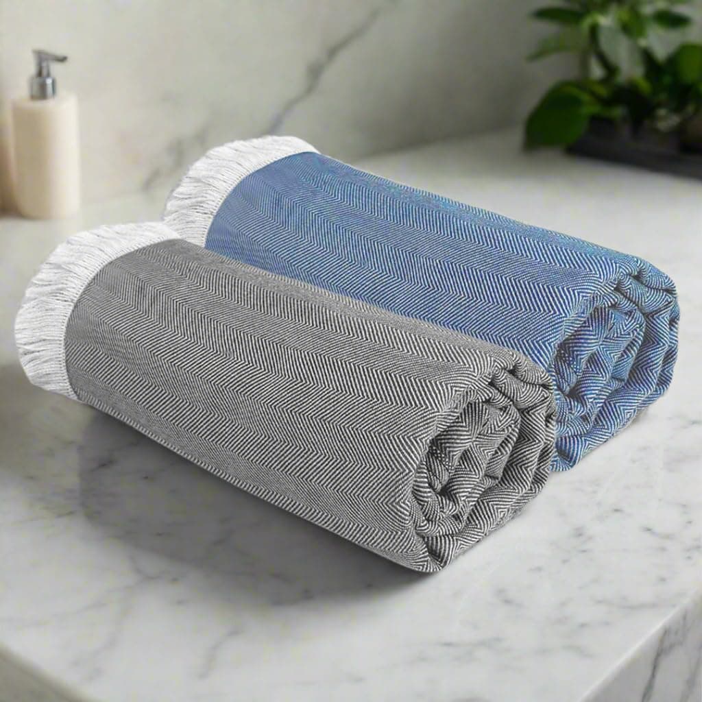 HEELIUM 100% Bamboo Turkish Bath Towel | Ultra Soft & Lightweight | High Absorbency & Fast Drying Towel for Bath | 150 cm x 75 cm