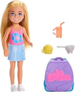 Barbie Family & Friends Cupcake Baking Backpack Blonde Chelsea Doll, Wearable Backpack with Baking Play Pieces