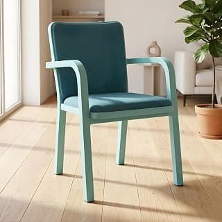 Nilkamal Luxe Full-Back Cushioned Plastic Arm Chair | Stackable Chair | for Home, Living Room, Office, Outdoor, Balconies | Sapphire Blue