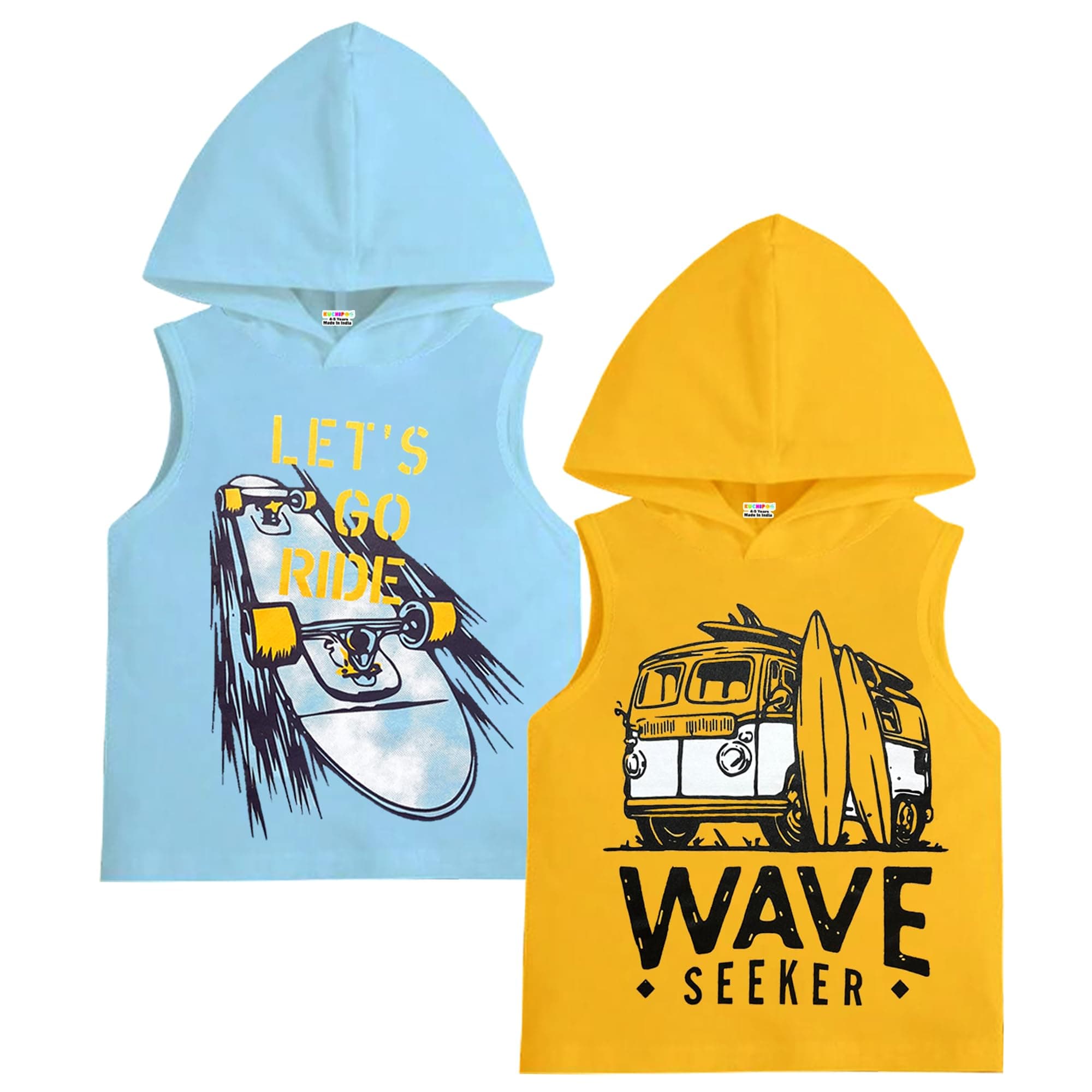 Kuchipoo Boys Sleeveless T-Shirt with Hood