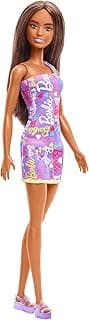 Barbie Dolls 1 Wearing Logo Print Dresses, Toy for Kids Ages 3 and Up