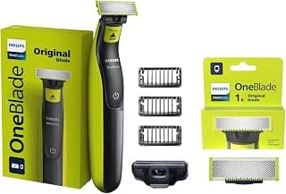 Philips QP2724/10 OneBlade Trimmer with Powerful Motor, Dual Protect Tech, Zero Trim + Philips QP210/51 OneBlade Replaceable Blade, Lime | Safe & Irritation-Free