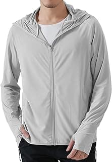 DENIMHOLIC Men Full Zip Hoodie Jacket Long Sleeve Sunscreen jacket for men UV Protection UPF 50+ Lightweight Summer jacket for men sun protection For bike gym trekking