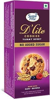 Sugar Free D’Lite Yummy Berry Cookies | Zero Added Sugar | Made with Oats & Quinoa 75g
