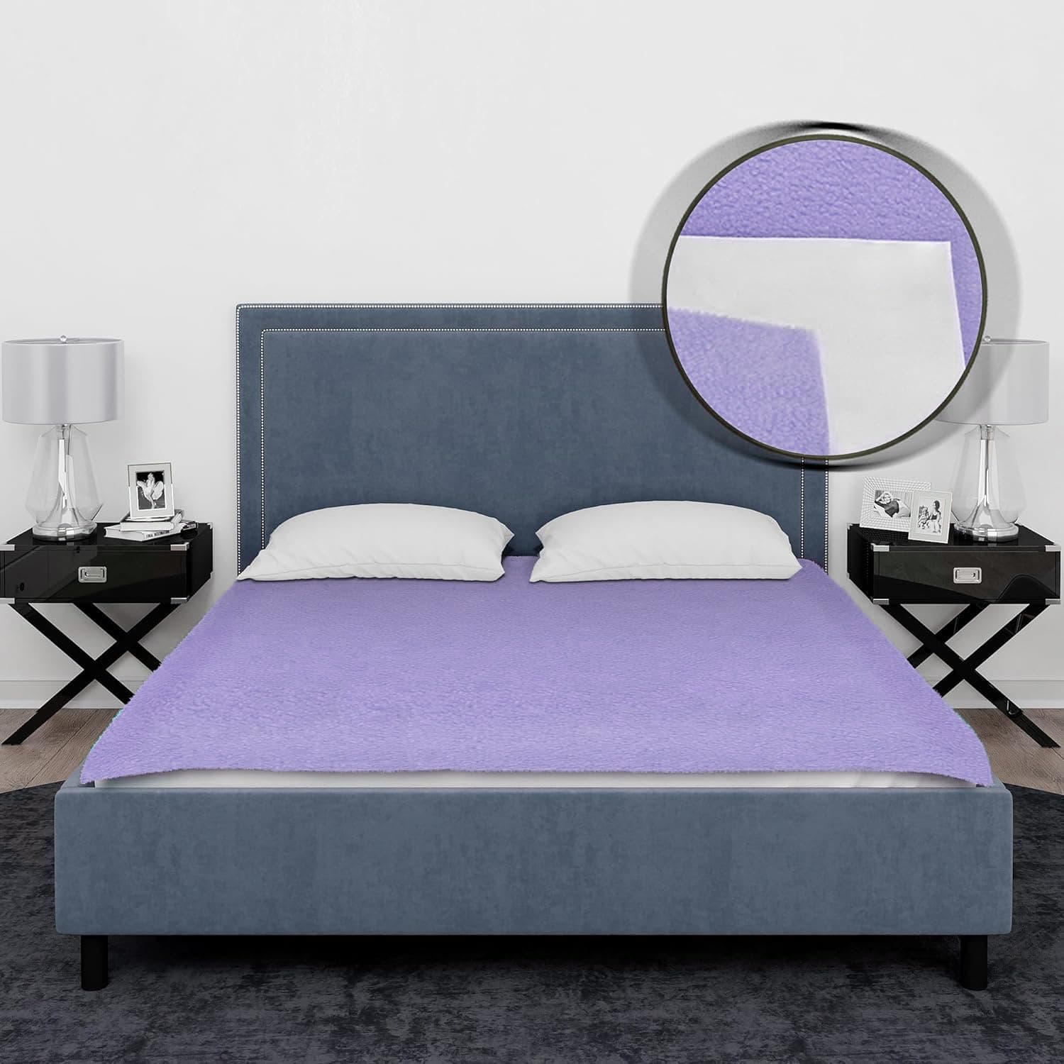 Bumpers Waterproof Quick Dry Protector Dry Sheet|Breathable and Hypoallergenic Ultra Soft Fitted Baby Bed Protector Sheet for Toddler Children| King Size (XXL, 260x200cm, Violet)
