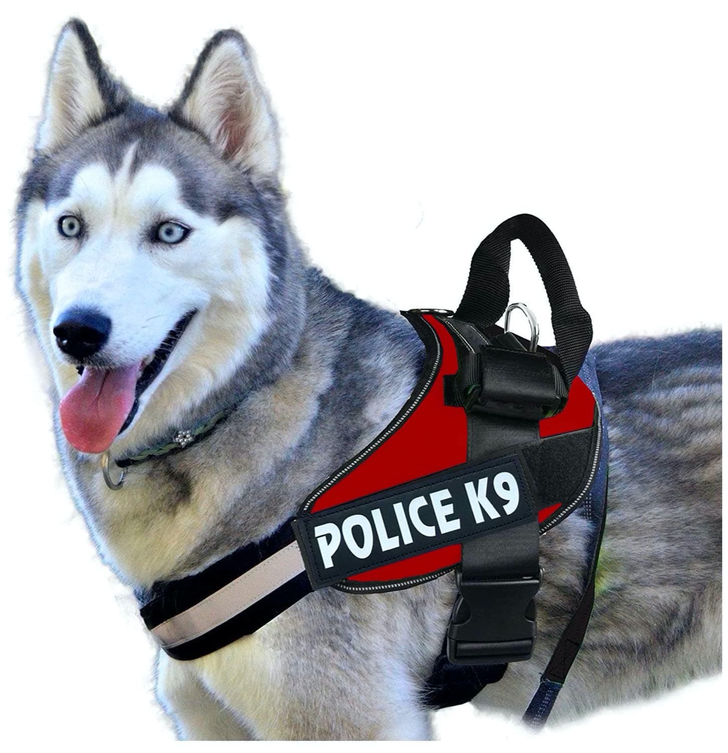 24x7 eMall Dog K9 Police Harness Dog Vest With Hook And Loop Straps And Handle And Adjustable (Xl- 28-38 Inch Girth, Red), Pack Of 1