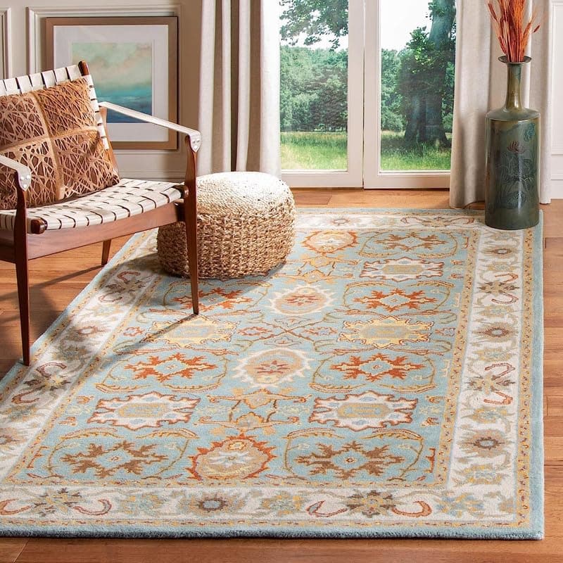 anas carpet Brand Vintage Collection of Export Quality Persian (Classical) Woollen Tuffted Carpets for Living Room Size 10 x 14 feet (300X420 cm) Multi