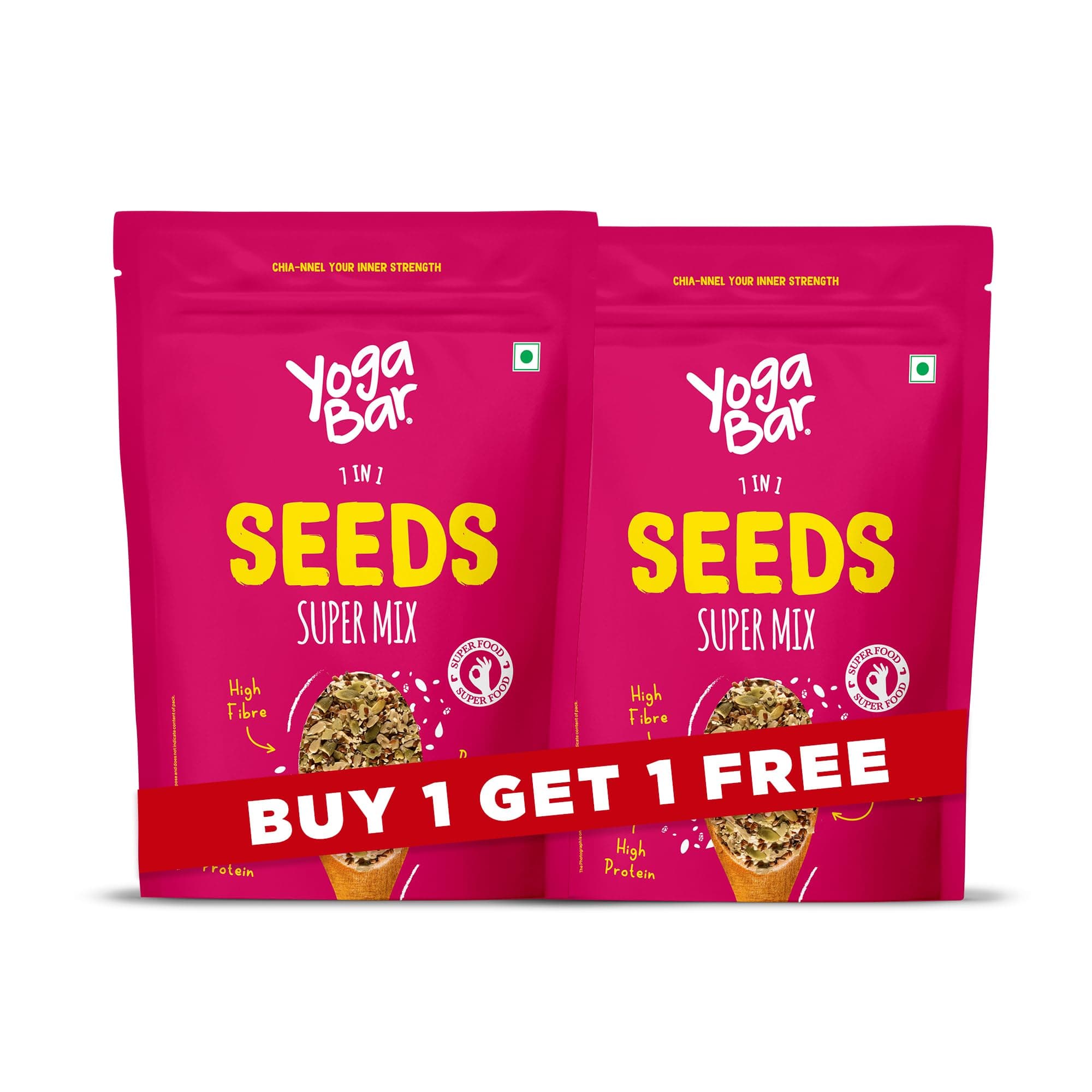 Yogabar 7-in-1 Seeds Super Mix, High Fibre and Protein, Buy 1 Get 1 Free