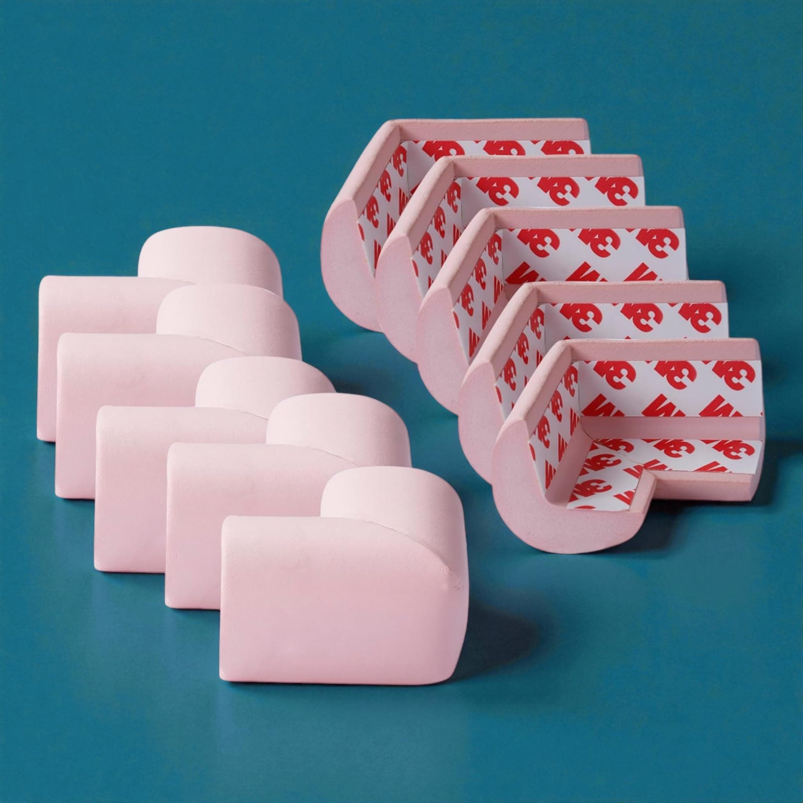 Kiddery Baby Safety Corner Protectors | Nitrile Foam Edge Guards for Furniture, Tables & Sharp Corners | 3M Strong Adhesive| Pack of 10 (Plain, Rabbit, Aeroplane Design) (10, Pink, Standard)