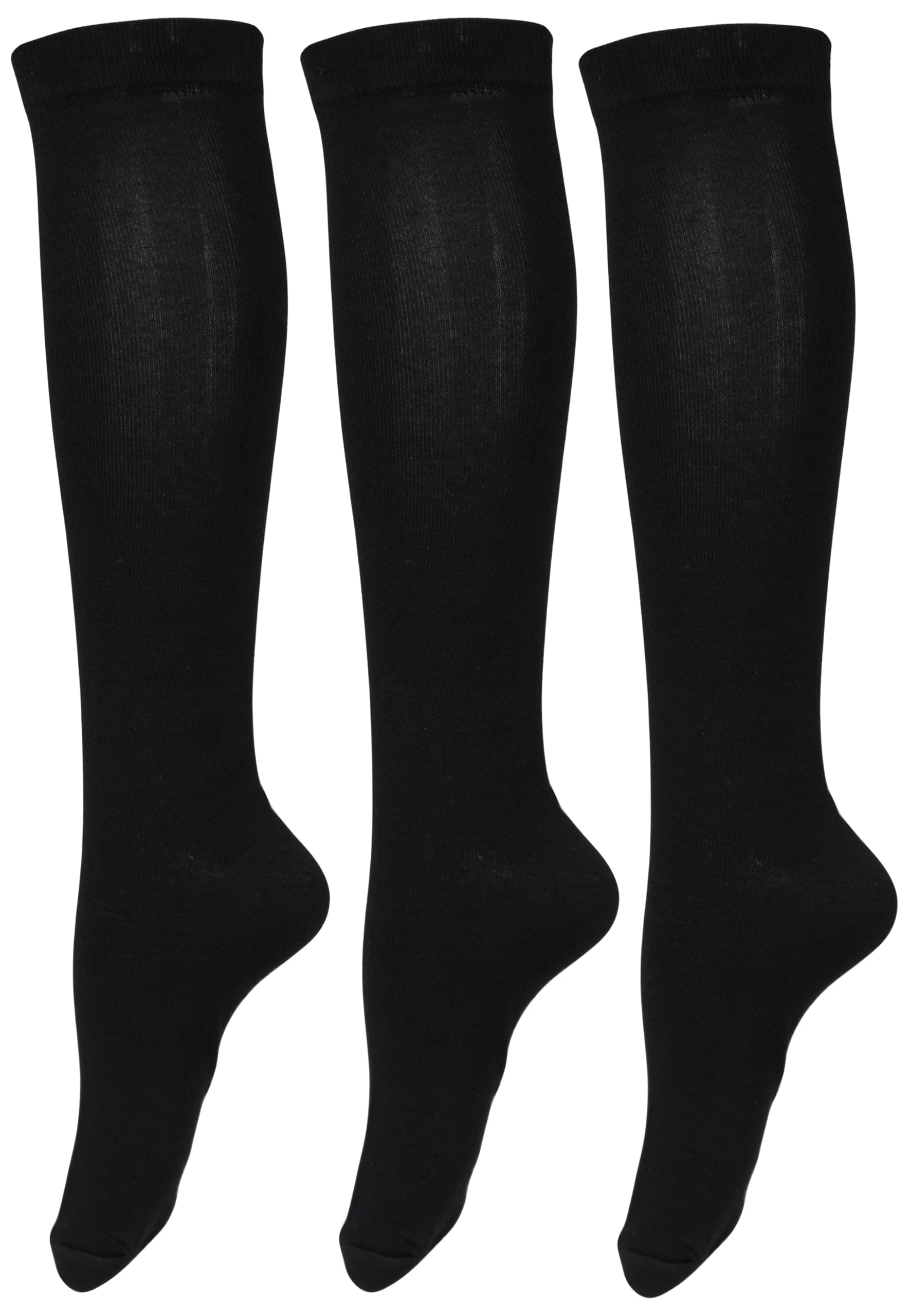 RC. ROYAL CLASS Girls Organic Cotton Solid Soft Knee Length School/Uniform/Formal/Casual Socks for Girls (Pack of 3 Pairs)