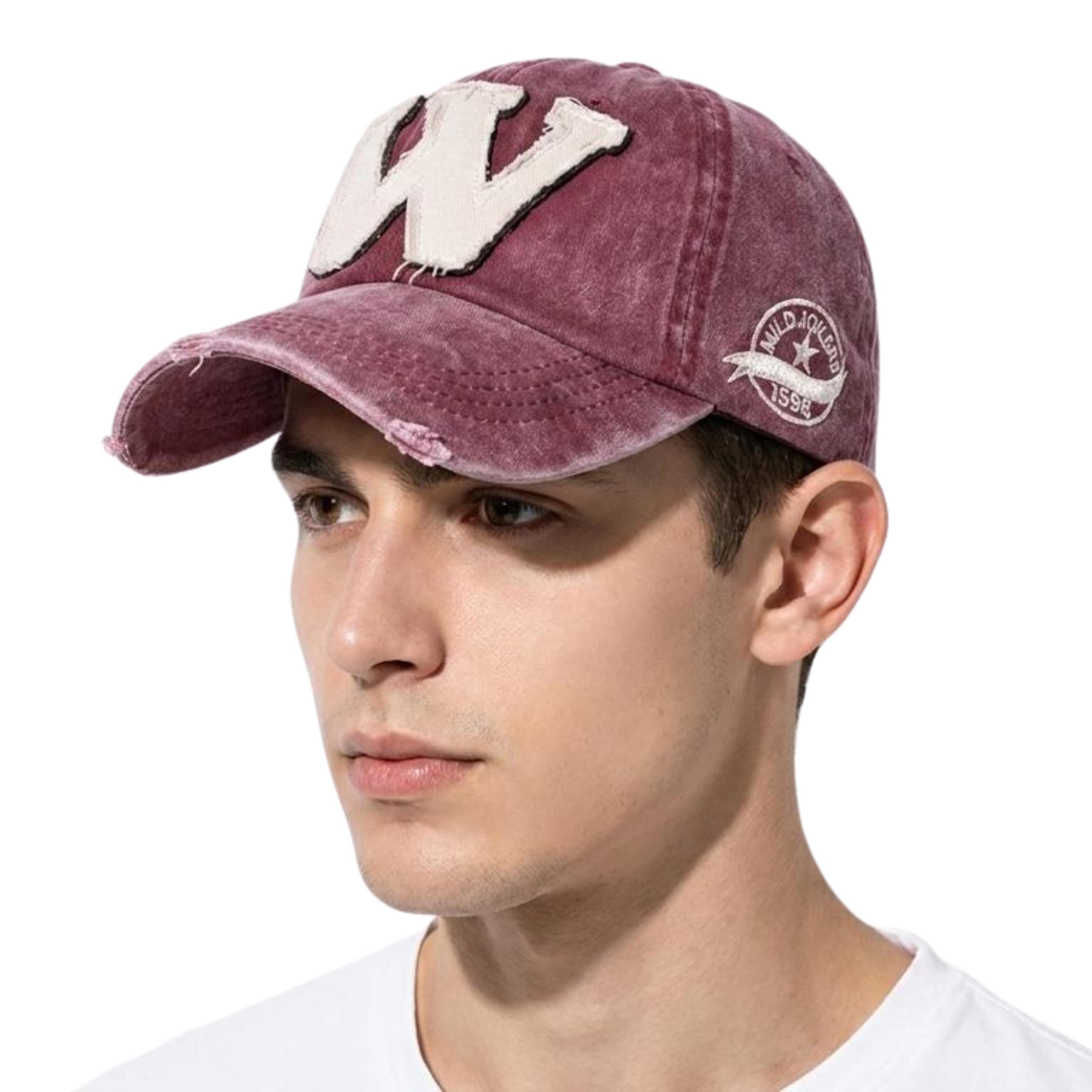 JAMONT W Cap Baseball Cap Men hat Base Ball Embroidered Vintage Style hat Adjustable W Letter Caps Unisex Baseball Cotton