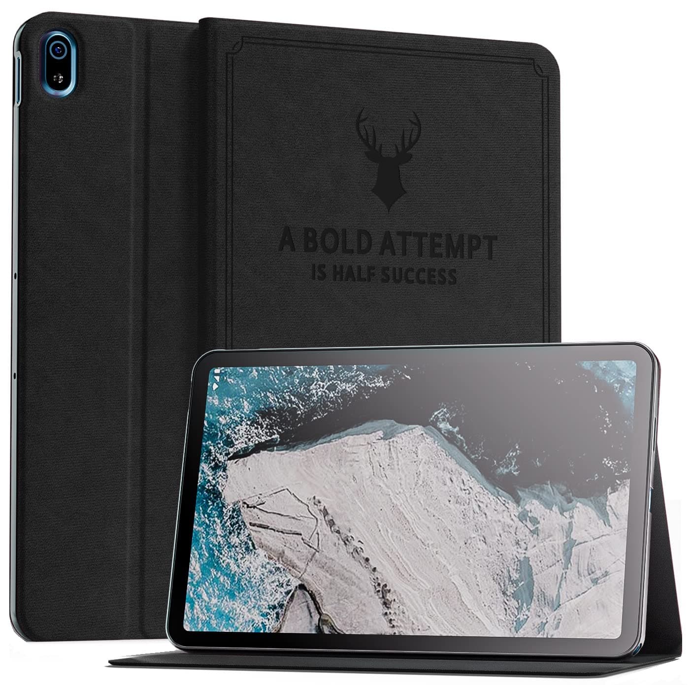 SwooK Folio Cover Case for Nokia T20 Tablet 10.36 Inch 2021 Model TA-1392 TA-1394 TA-1397 Nokia T20 Trifold Stand Slim Protective Flip Cover Case (Black)