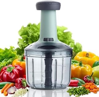 Chopper for Kitchen Use 1100 ML, Push Chopper with 6 Blades, Vegetable Chopper Kitchen Items for Home Cutting Vegetables, Onion, Ginger, Garlic, Salad, Tomato, Potato (Multicolour) D1