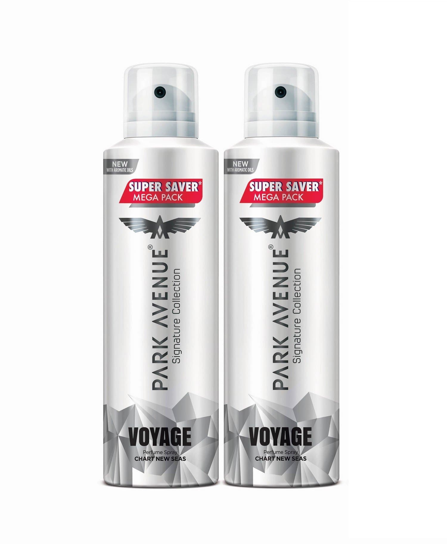 Park Avenue Men Mega Voyage Signature Amber Deodorant Spray , 356G (Pack Of 2)