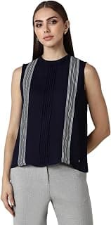Van Heusen Women's Regular Fit Sleeveless Round Neck Formal Top
