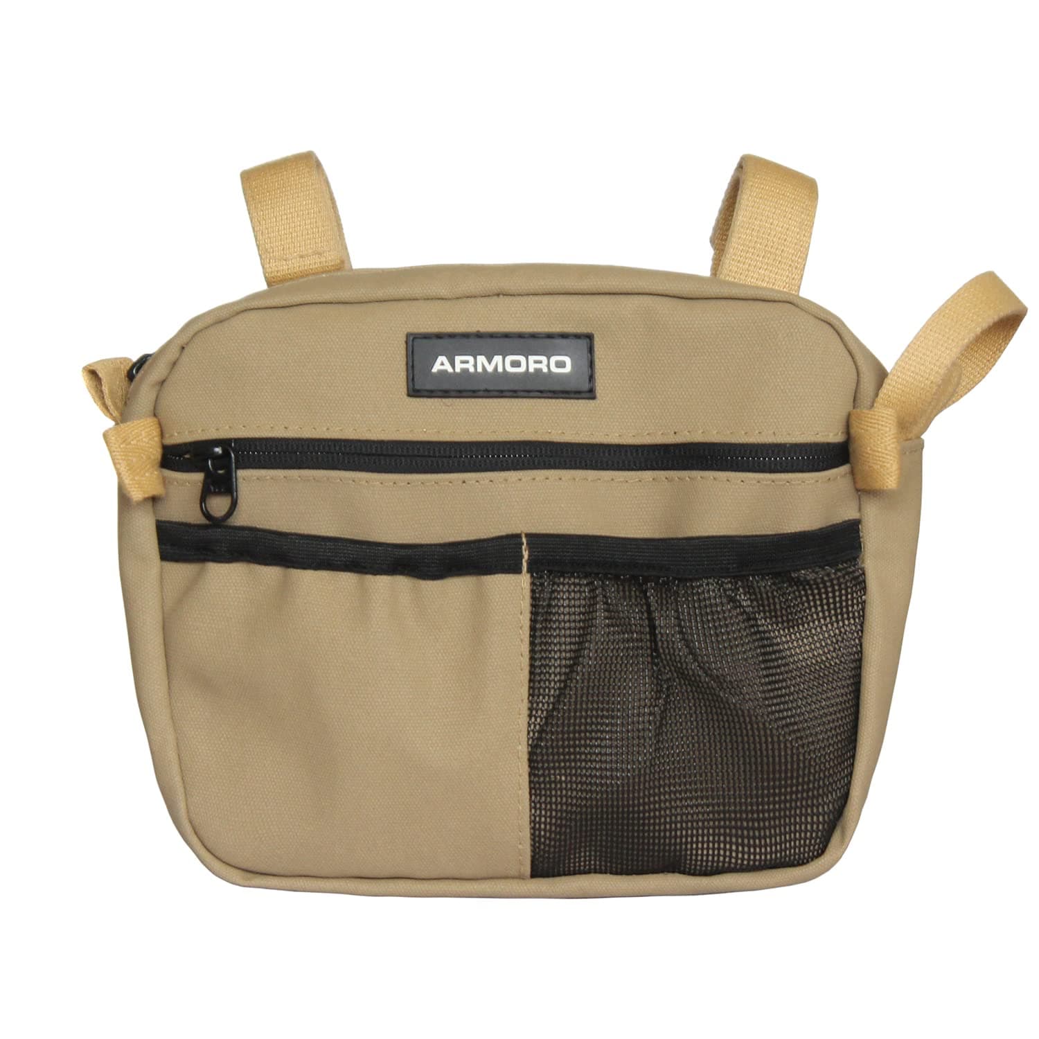 ARMORO Grab Handle Storage Bag for 4x4 | Compatible with Thar, Thar Roxx, Gypsy, Jimny, Jeep, Gurkha | Grab handle Bar Organizer, Off-Road Gear Storage, Interior Accessory | Sand