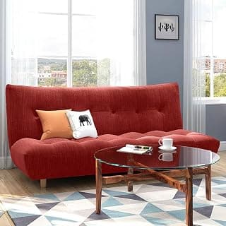 Urban Ladder Palermo 3 Seater Click Clack Sofa Cum Bed in Salsa Red Colour