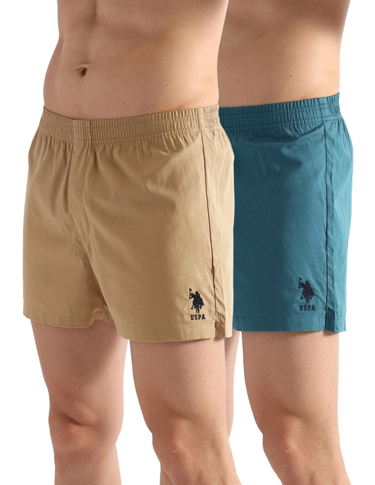 U.S. Polo ASSN. Mens OEX08 Comfort Regular Fit Solid Boxers - Pack of 2