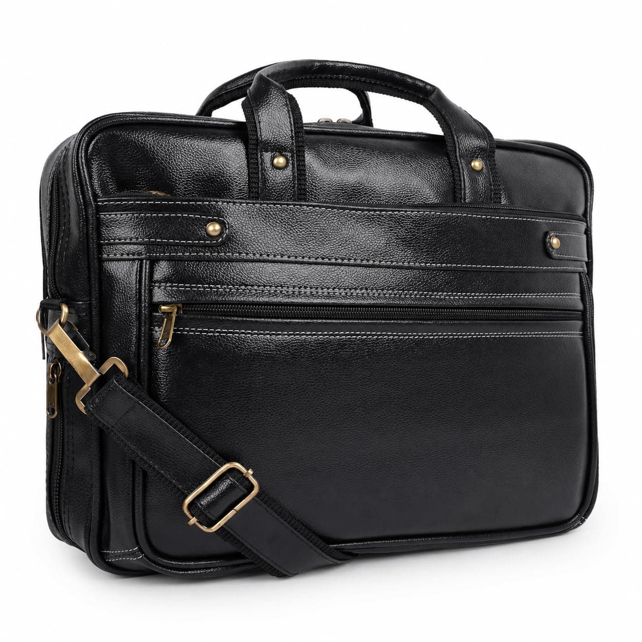 SAMTROH Vegan Leather Laptop Messenger Bag, Briefcase for Work, Office Bag for Men