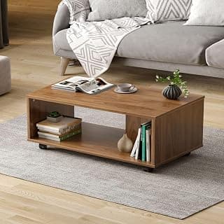 Wakefit Center Table | 1 Yr Warranty | Coffee Table for Living Room Wooden, Tea Table for Living Room Wooden, Sofa Table, Free Installation from Brand, Modern Multi-Functional & Wobble-Free(Leonis)