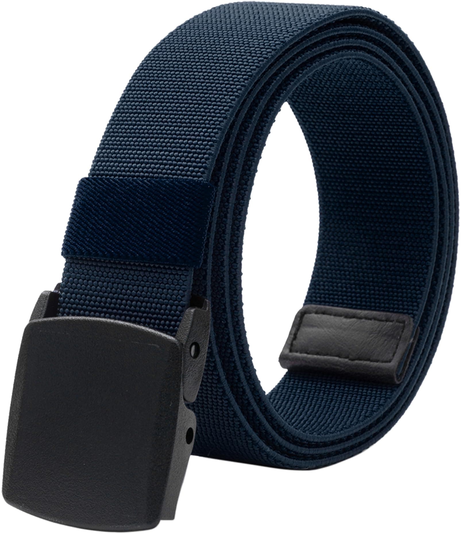 LionVII Elastic Men Belt, Stretch Belt with YKK Plastic Buckle, Breathable Belt for Work and Sports, Adjustable Trim to Fit 28-49" Waist