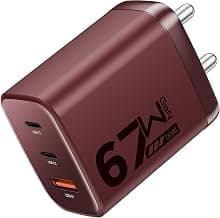 boAt 67W GaN laptop Charger, Ultra-Fast Triple Port Fast Charge, Compact & Lightweight,Supports iPhone, ipad, Android, Laptops, Macbooks,HP, Dell, Lenovo, Asus, Tablet (For 65W charging) (Monarch Red)